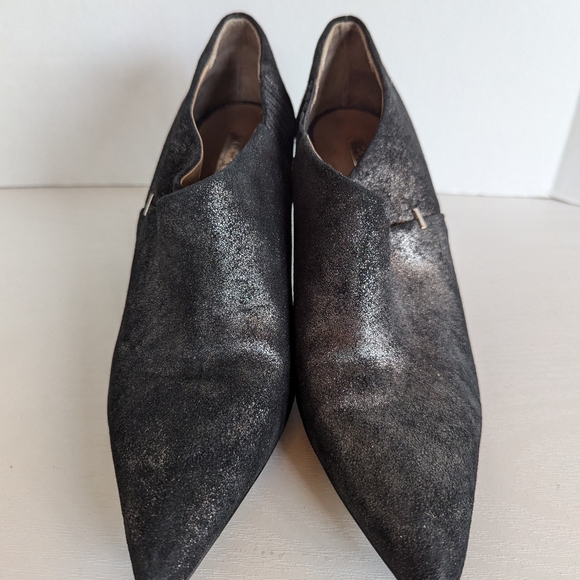 Calvin Klein Black Suede Shimmer Booties Size 8.5 - Picture 2 of 5